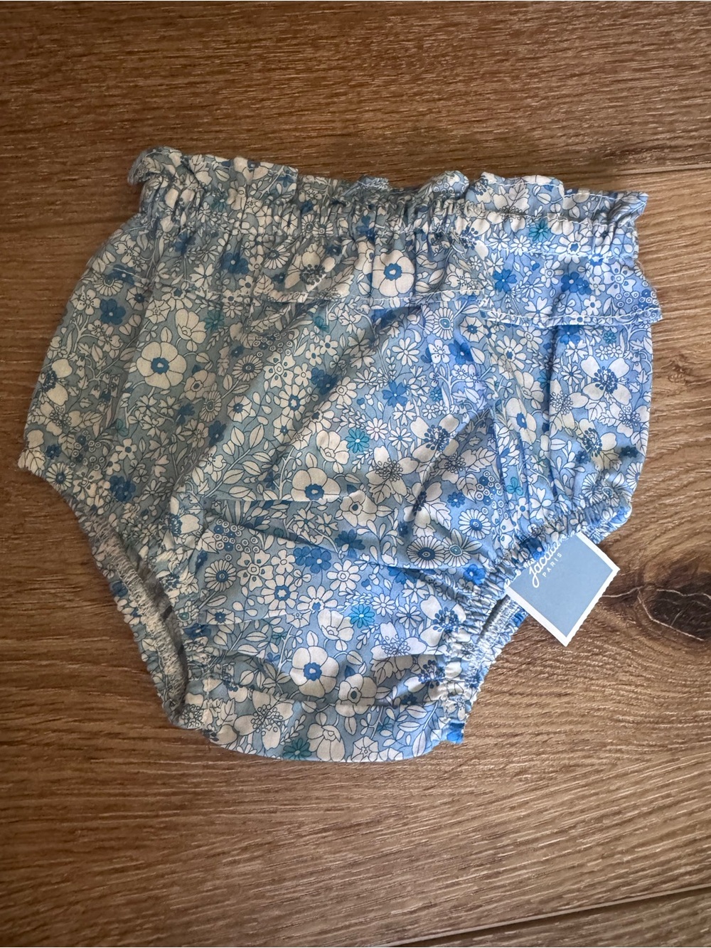 Jacadi Blue and White Floral Diaper Cover